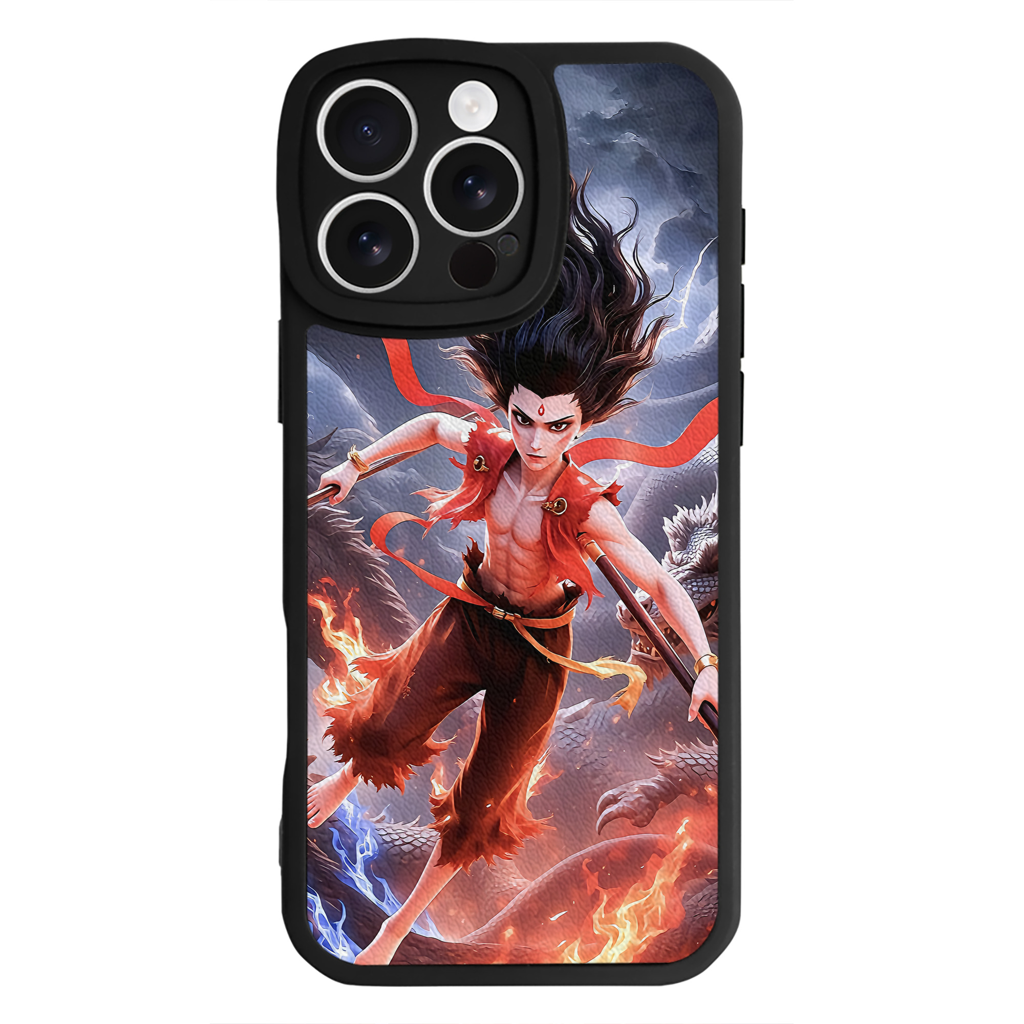 （画像用） Ne Zha 2 ナタ 魔童の大暴れ 【iPhone 16シリーズ対応】シリコンスマホケース（レザー調） 材質：シリコン